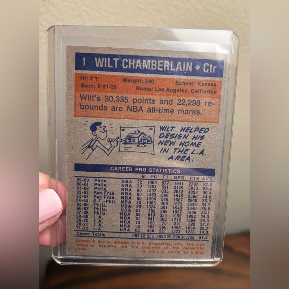 1972-73 Wilt Chamberlain LA Lakers Basketball Card Vintage Rare - Picture 6 of 6